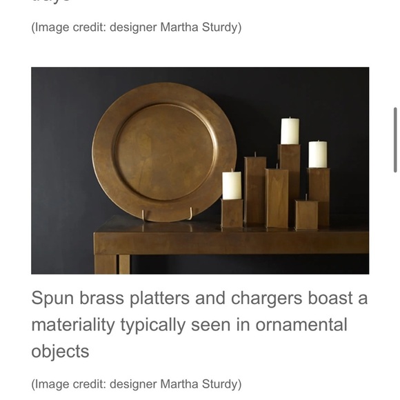 Martha Sturdy Spun brass Patina table charger or tray set of 4 - Picture 7 of 8